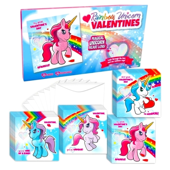 Other - 28pk Rainbow Unicorn Valentine's Day Cards with Envelopes